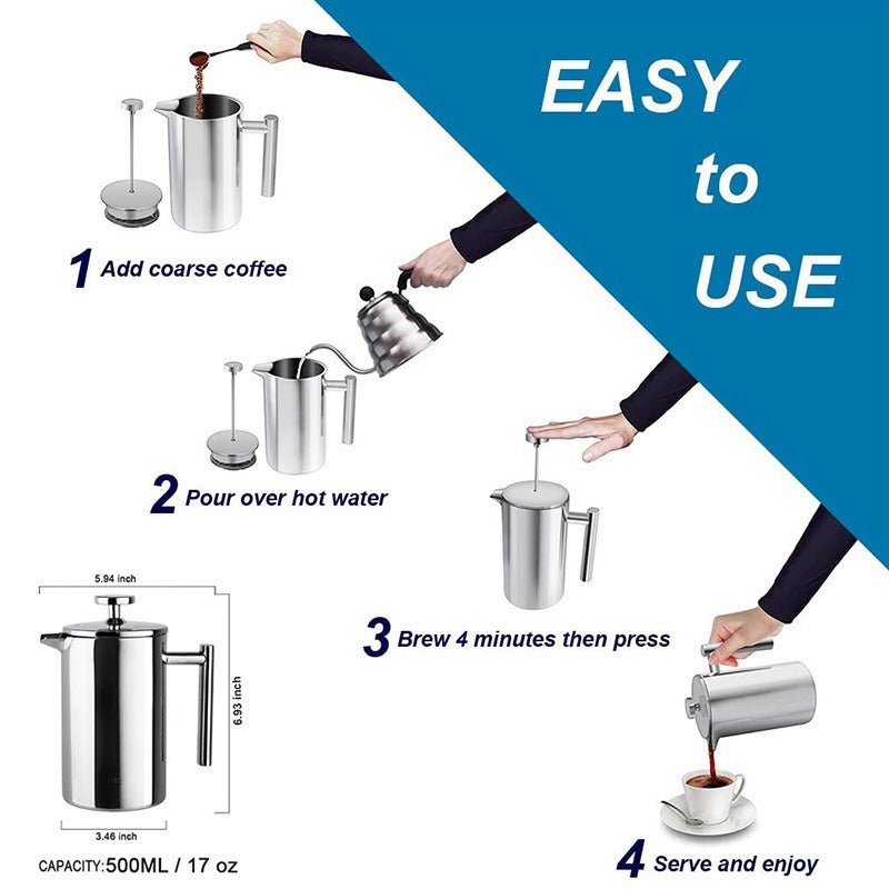 Stainless Steel French Press Coffee Pot