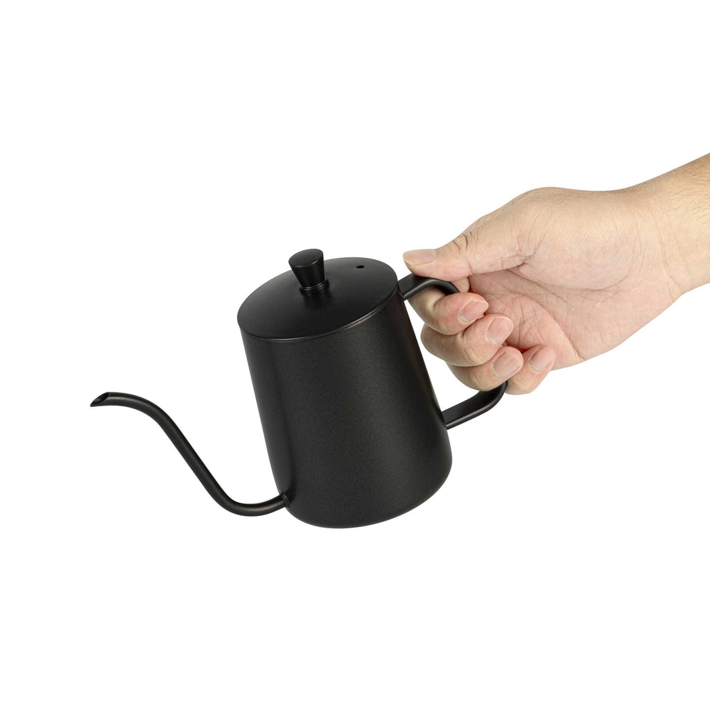 Restpresso 20 oz Black Stainless Steel Pour Over / Gooseneck Kettle - 8 3/4" x 3 1/2" x 5 1/2" - 1 count box