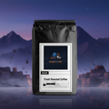Peru Coffee Pods bag against deep indigo Andean mountain twilight backdrop