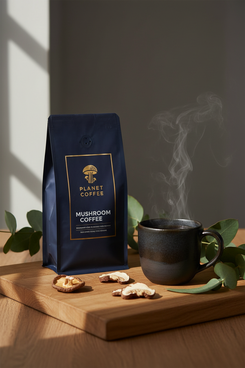 Mushroom Coffee Pinterest Image